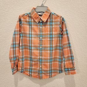 Janie and Jack button-down plaid long sleeve shirt boy's size 4